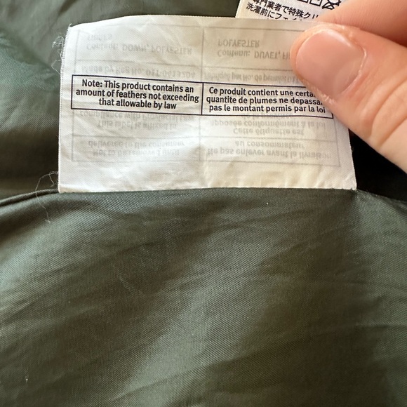 Eddie Bauer winter knee length down jacket, size small, green - Picture 7 of 7